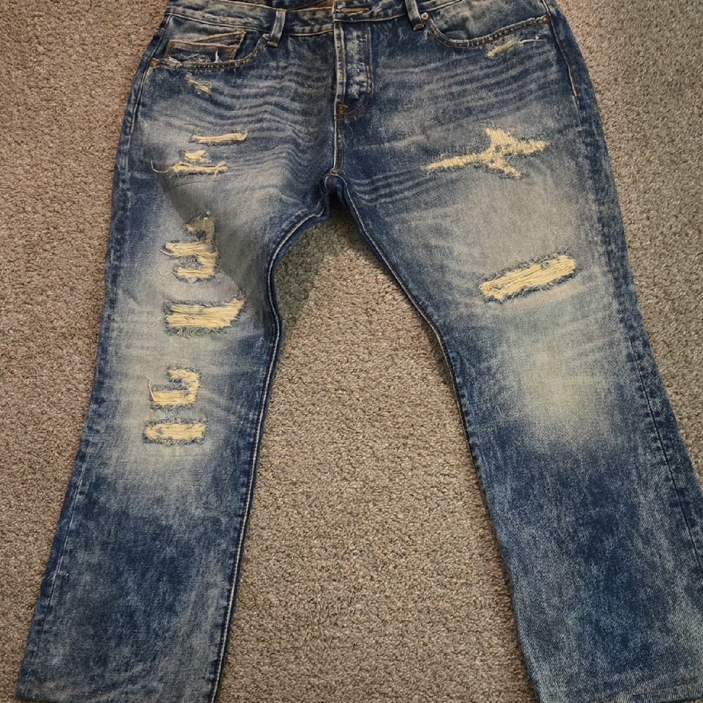 Cult of Individuality Relaxed Blue Distressed Jeans